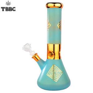 Blue n Gold Aladin 12 inch Heavy Ice Glass Bong