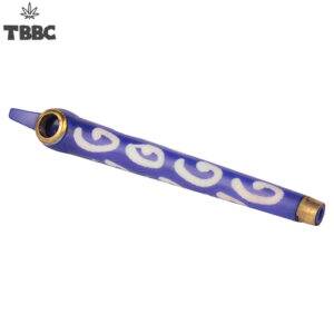 White Rings Blue Dokha Pipe - 5 inches