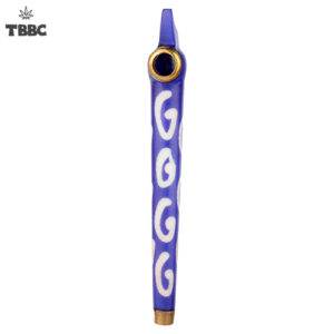 White Rings Blue Dokha Pipe - 5 inches