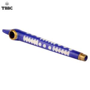 White Scales Blue Dokha Pipe - 5 inches