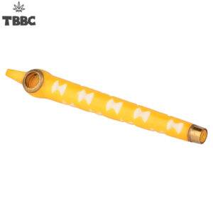 Yellow and White Resin Dokha pipe - 5 Inches