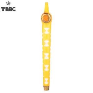 Yellow and White Resin Dokha pipe - 5 Inches