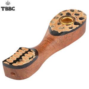 Leopard Shape wooden hand pipe -  4 inch