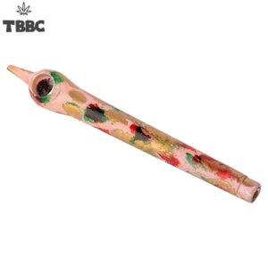 Golden Green n Red Wooden Dokha pipe - 5 Inches