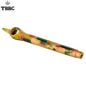 Golden Green Wooden Dokha pipe - 5 inches