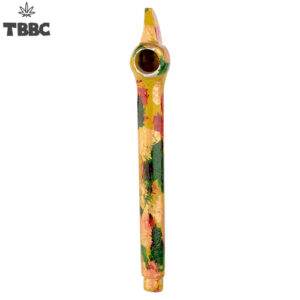 Golden Green Wooden Dokha pipe - 5 inches