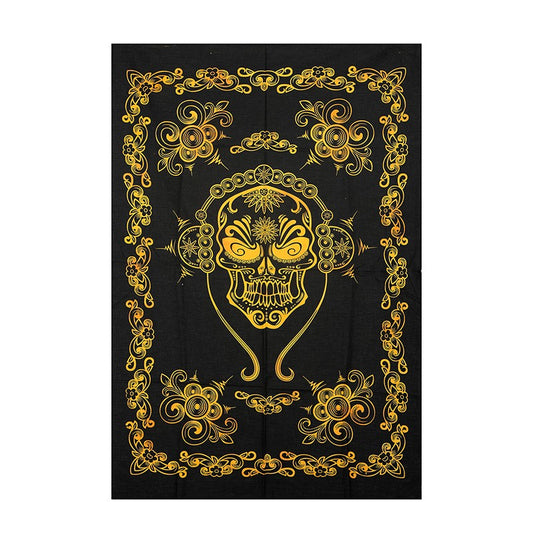 Golden Skull Tapestry - 42X29