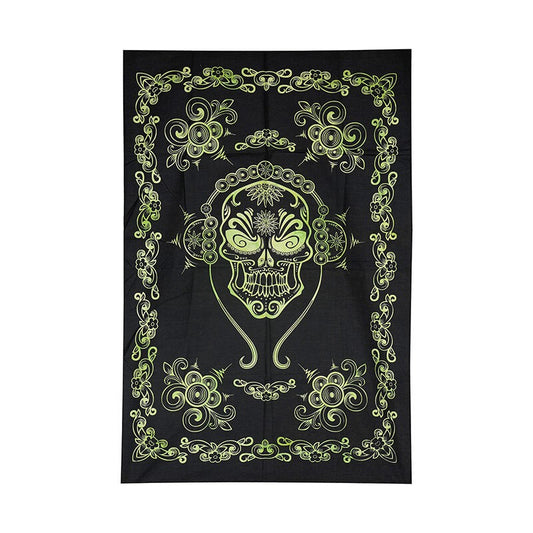 Green Skull Tapestry - 42X29