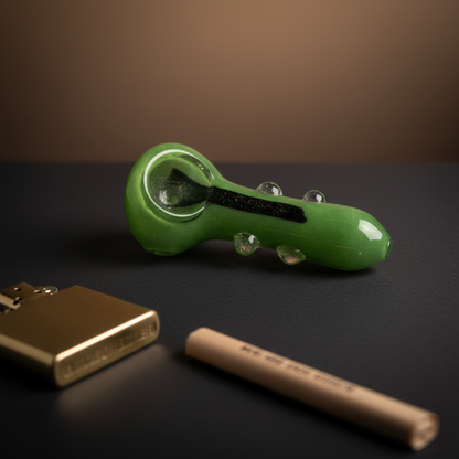 Lime Haze Crystal Pipe (4")