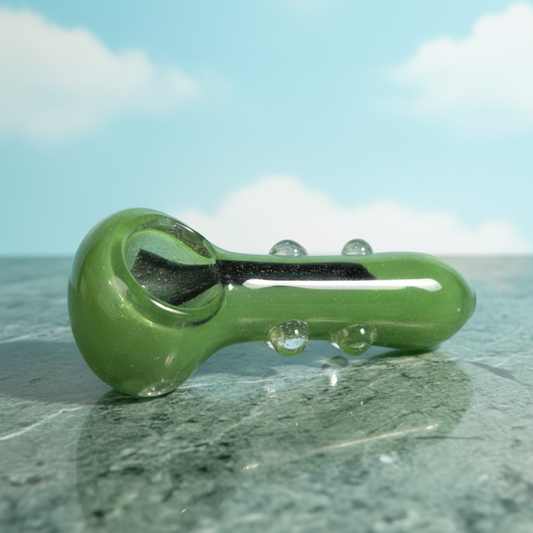 Lime Haze Crystal Pipe (4")