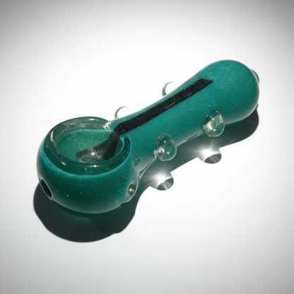 Emerald Stripe Crystal Pipe (4")