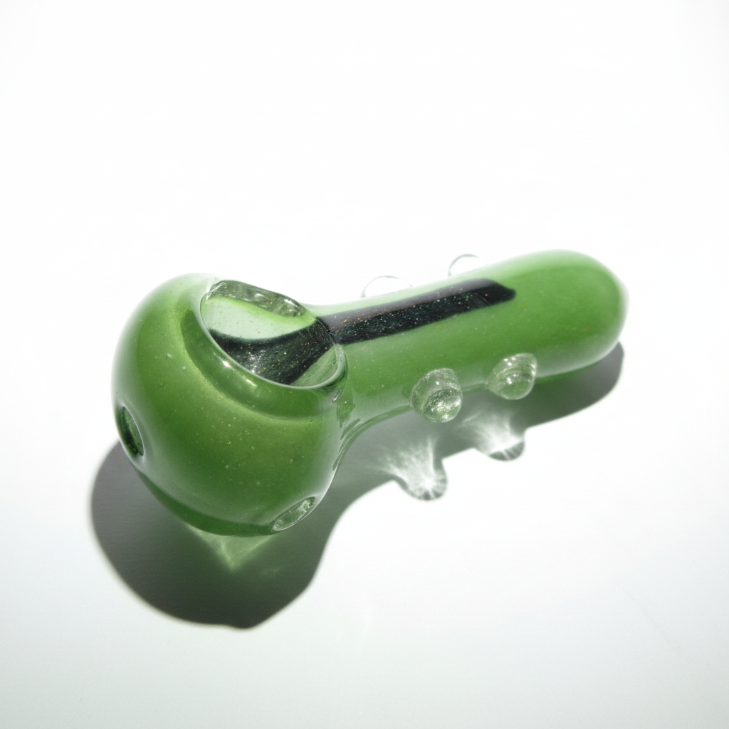 Lime Haze Crystal Pipe (4")