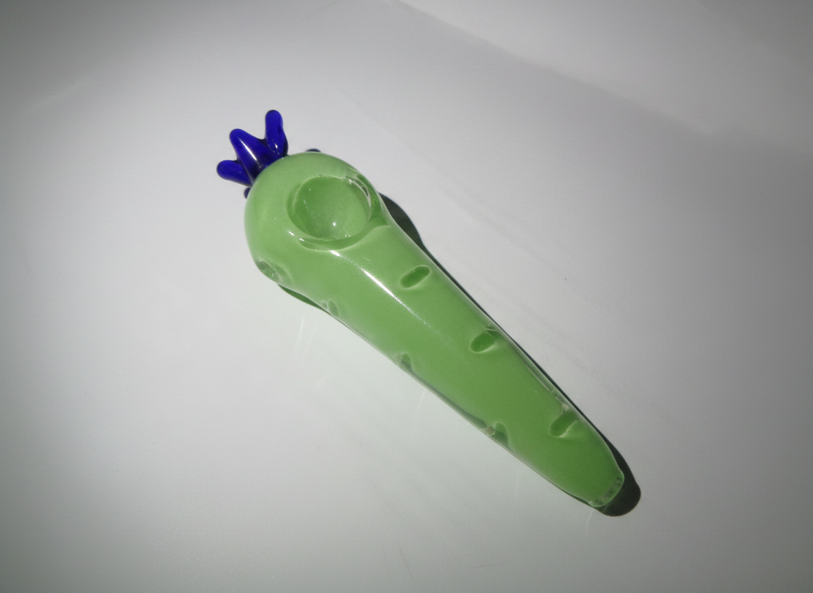 Fruity Sesh Pipe (Strawberry) 4" | Glass Hand Pipe with Carb