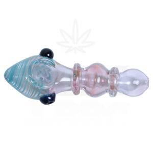 Pink and Blue Heavy Glass Hand pipe - 5 inches