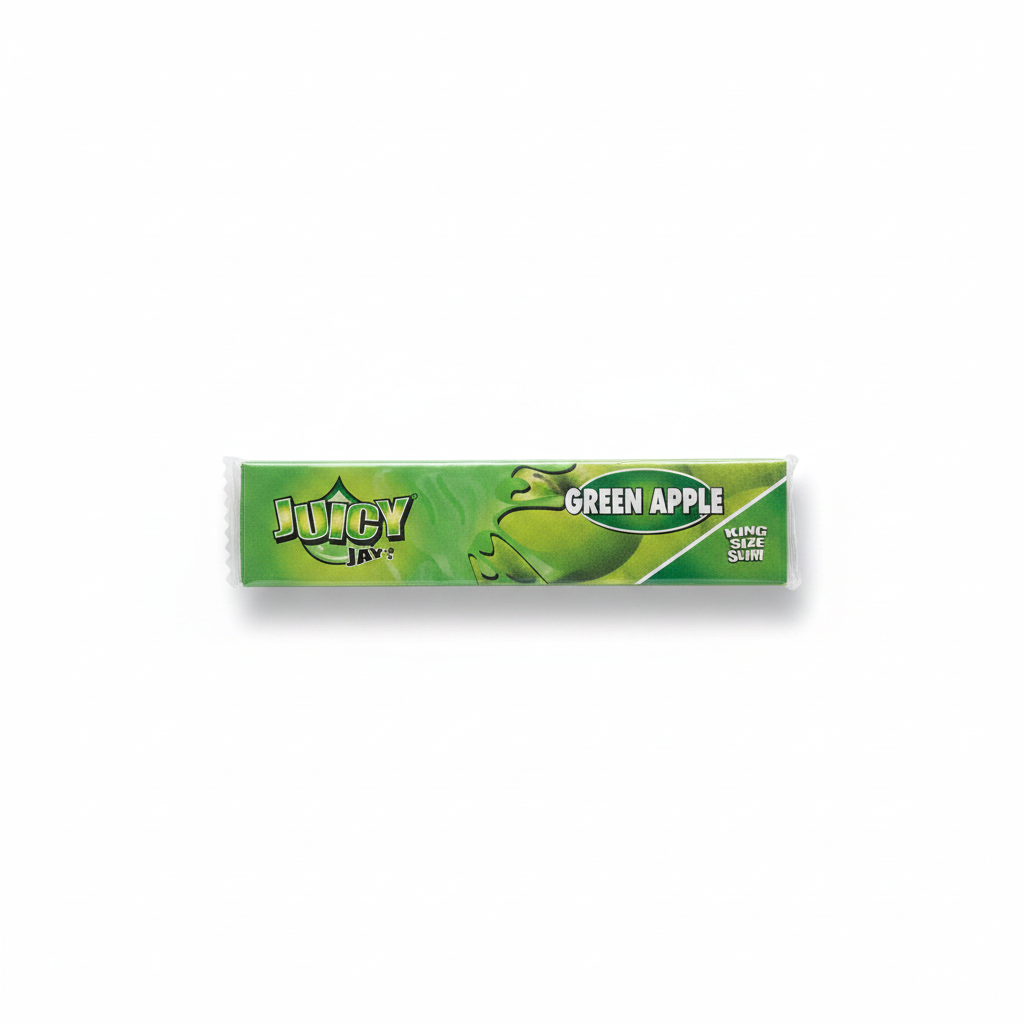 Juicy Jay's King Size Green Apple flavoured rolling papers pack front view