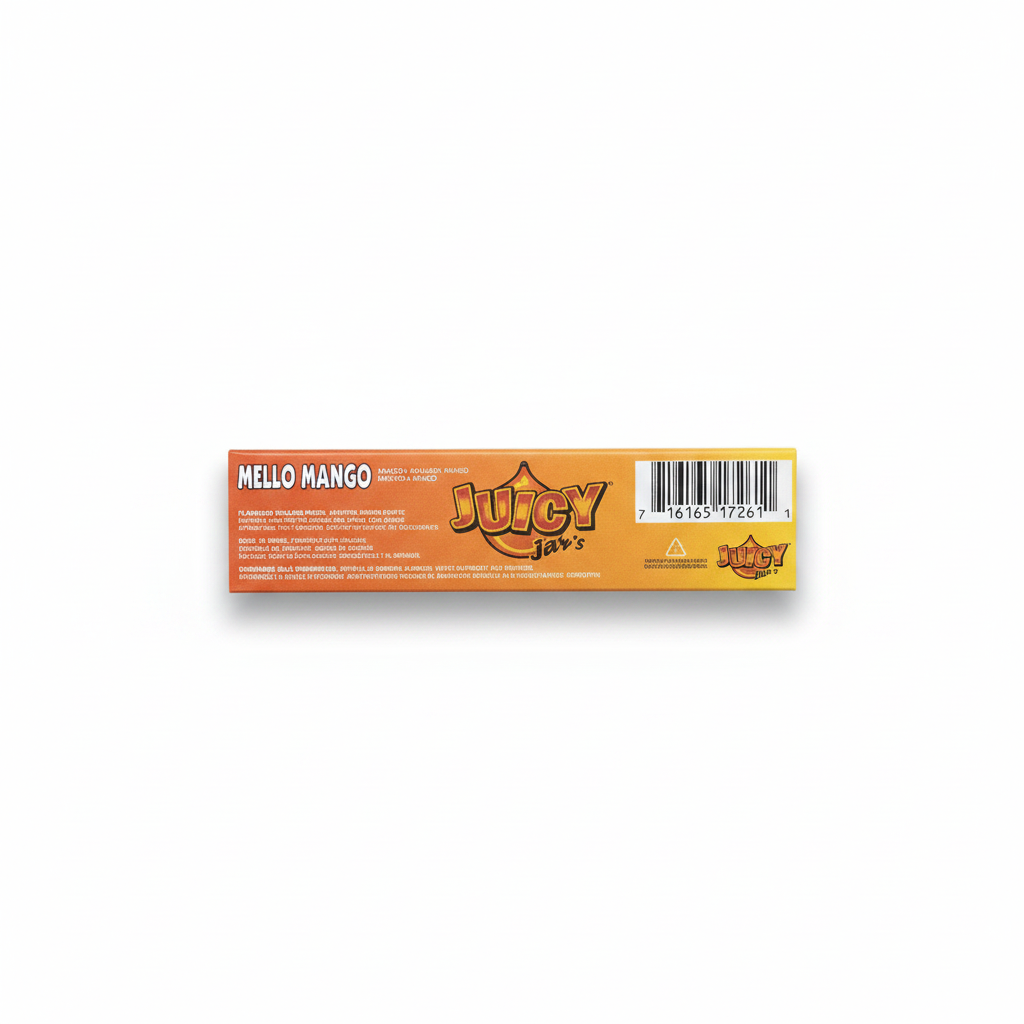 Juicy Jay's King Size Mello Mango flavoured rolling papers pack back view