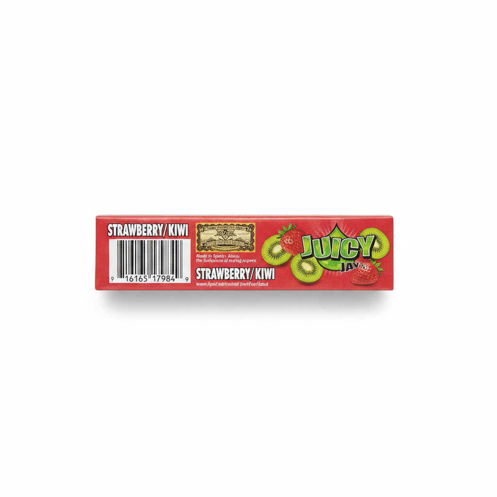 Juicy Jay's King Size Strawberry Kiwi flavoured rolling papers pack back view