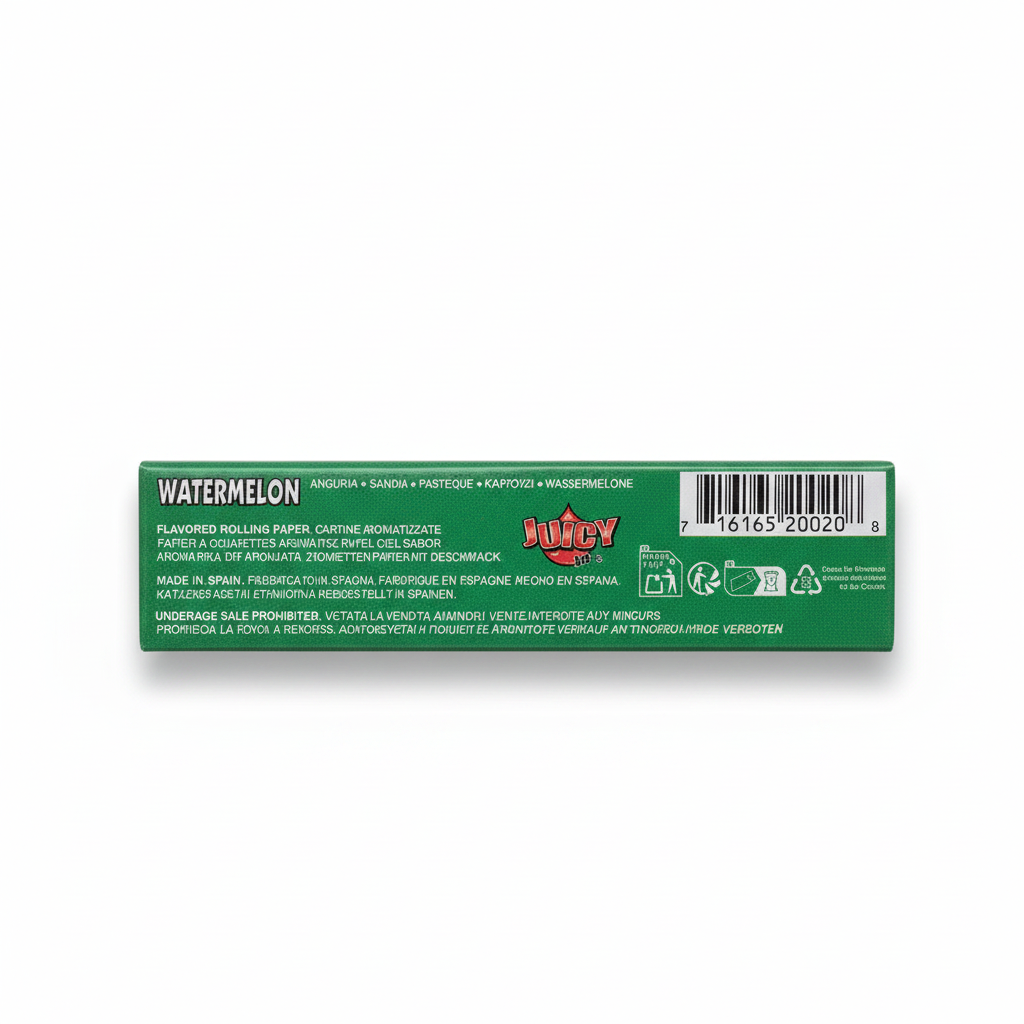 Juicy Jay's King Size Watermelon flavoured rolling papers pack back view