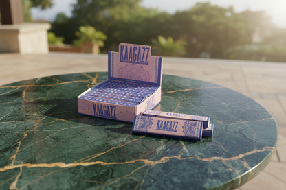 KAAGAZZ Rolling Booklet with rich paper, featuring a minimalist design with accordion-like wallets for storing papers.