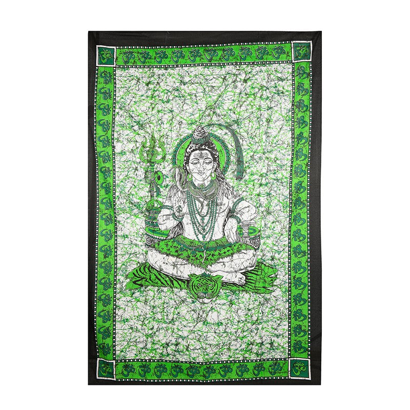 Meditating Shiva Green Tapestry - 60X90