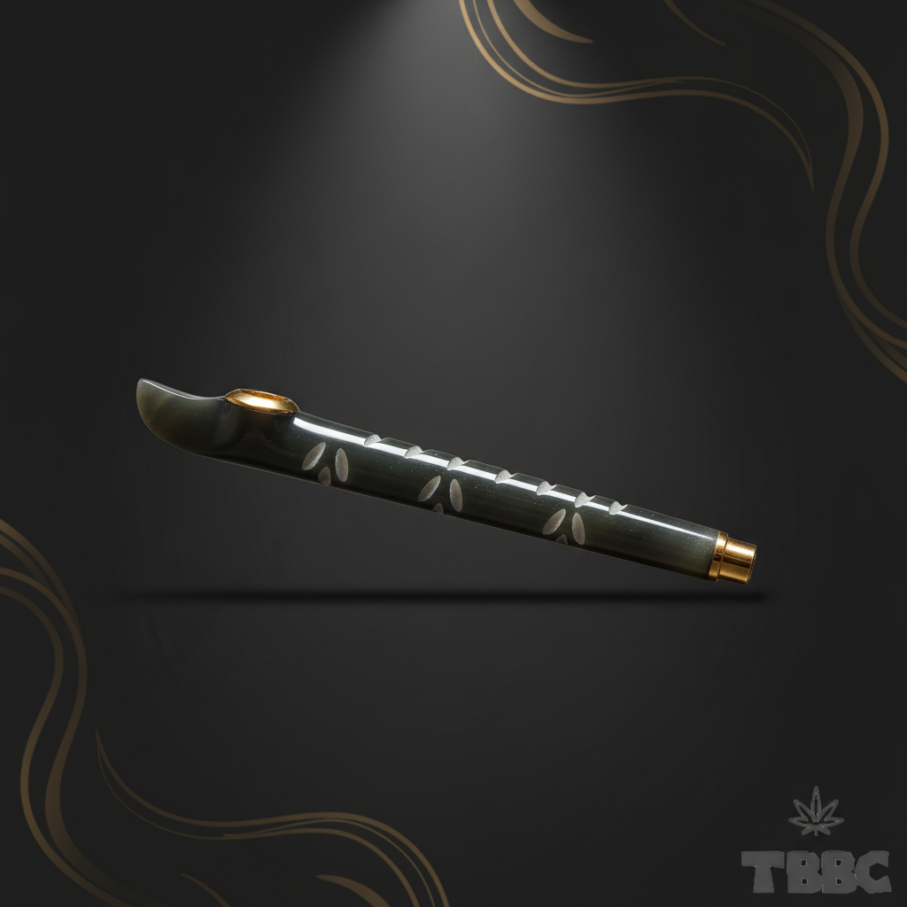 Medwakh Dokha Pipe Grey Smoke Drip on dark luxury background with brass bowl cup and brass mouthpiece