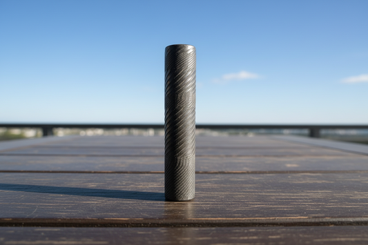 Nano Italian clay chillum 5 inch with helix carving on warm terracotta background, minimal silhouette premium smoking accessory, instant delivery for chillums in delhi ncr
