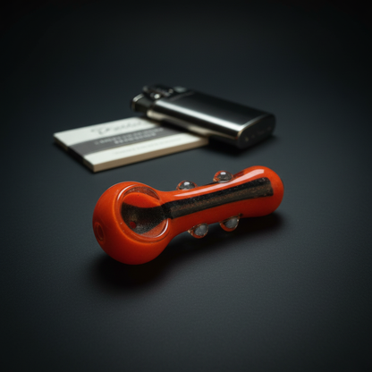 Cinder Orange Crystal Pipe (4")