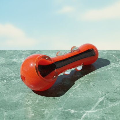 Cinder Orange Crystal Pipe (4")