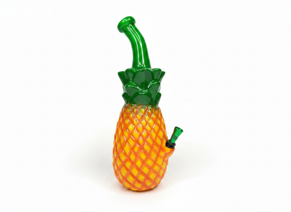 Metal pipe ceramic bong smooth pulls tropical design yellow