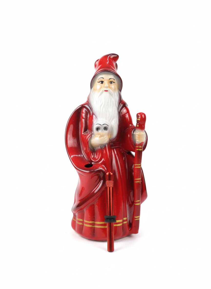 Red Santa Claus figurine with a white beard on a white background, Red ceramic sage smoking pipe with white beard and metal hitter - premium handcrafted smoking accessory India, best stoner collection for bongs
buy red ceramic smoking pipe online, handcrafted sage smoking pipe india, premium ceramic pipe with metal hitter, artistic smoking pipe delhi ncr delivery, unique ceramic smoking accessories