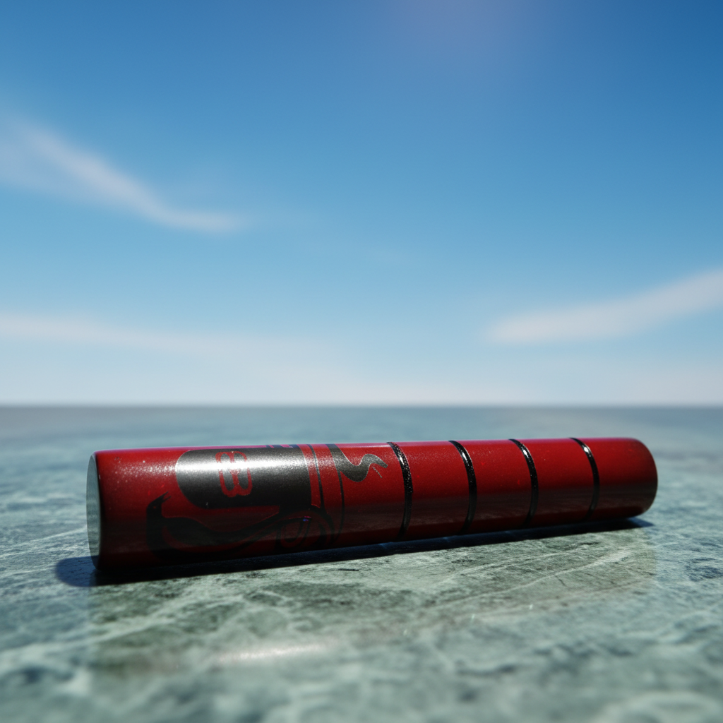 Crimson Band Clay Chillum (7") — Handcrafted | Cleaning Sticks Included