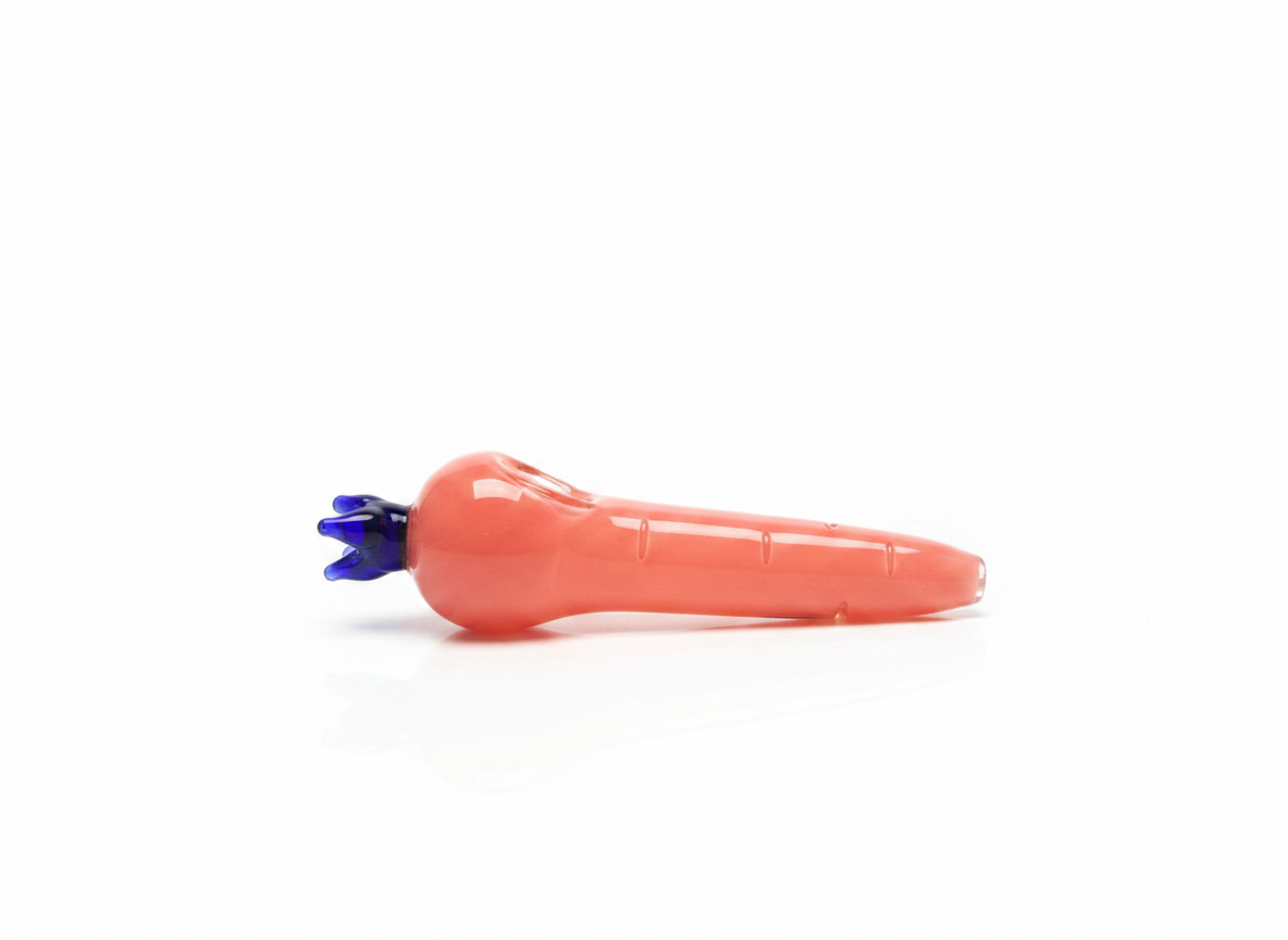 Fruity Sesh Pipe (Strawberry) 4" | Glass Hand Pipe with Carb