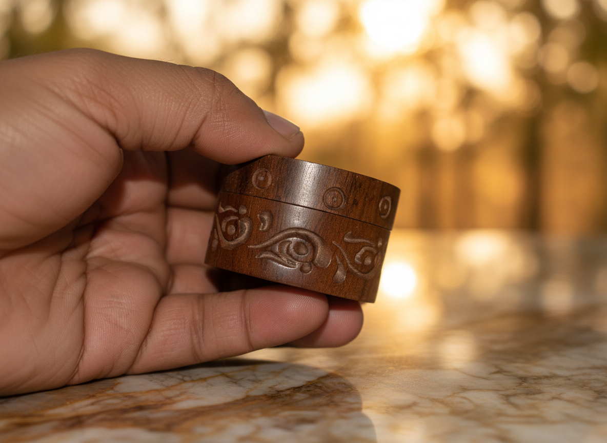 Rosewood Leaf Wooden Grinder 50mm 2-Part