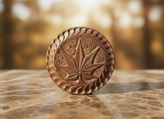 Rosewood Leaf Wooden Grinder 50mm 2-Part