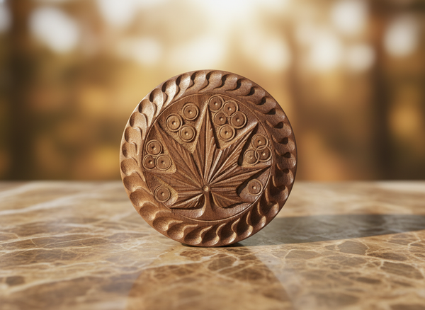 Rosewood Leaf Wooden Grinder 50mm 2-Part