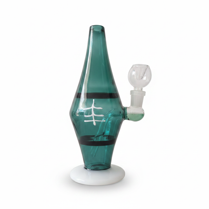 Teal Totem shower perc borosilicate glass bong 10 inch 14mm joint premium design