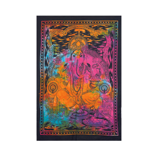 Sitting Ganesha Multicolor Tapestry - 42X29