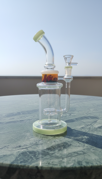 Buy MintWave UFO disc perc rig bong 11 inch 14mm joint online India — borosilicate glass green accents, instant delivery Delhi NCR, premium smoking accessory