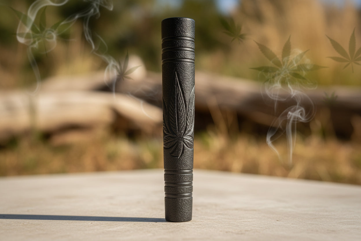 Stoner’s Crest Chillum – Handcrafted Black Chillum with Leaf Emblem online instant delivery