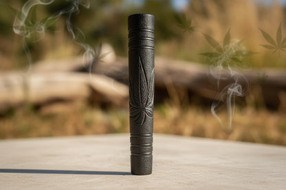 Stoner’s Crest Chillum – Handcrafted Black Chillum with Leaf Emblem online instant delivery