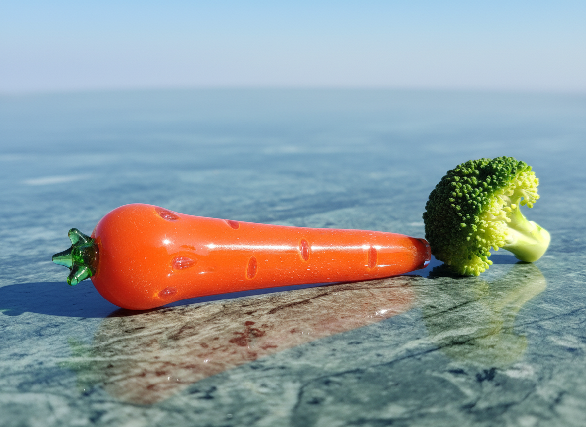 Fruity Sesh Pipe (Strawberry) 4" | Glass Hand Pipe with Carb