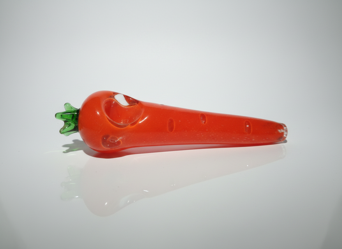 Fruity Sesh Pipe (Strawberry) 4" | Glass Hand Pipe with Carb