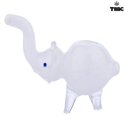 White Elephant Heavy Glass Hand Pipe