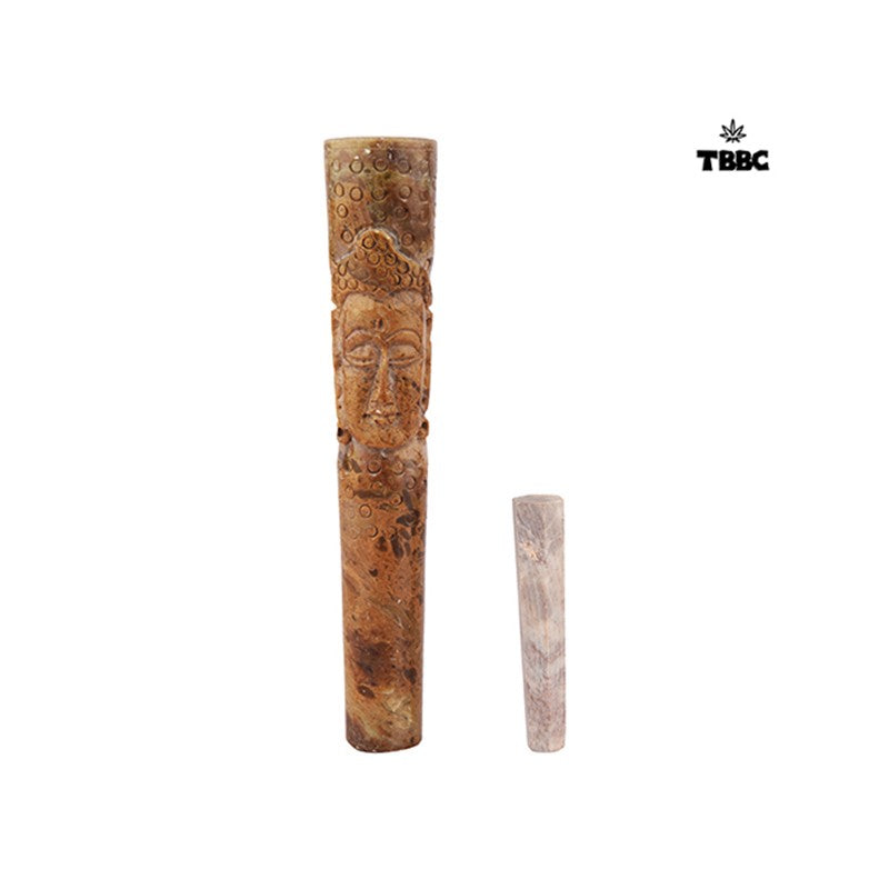 Buddha Cream Colour Marble Chillum - 7 inches