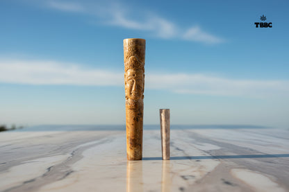 Buddha cream marble chillum 7 inch handcrafted stone chillum by TBBC