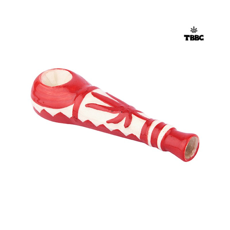 Ceramic Flower Pattern in Red Pipe