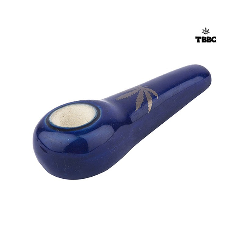 Ceramic Royal Blue Pipe - 4 inches