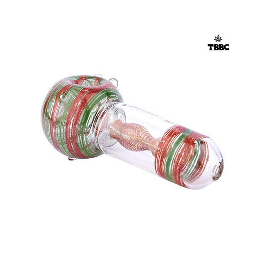 TBBC FAT Boy Crystal Glass Green Pipe - 8 inches