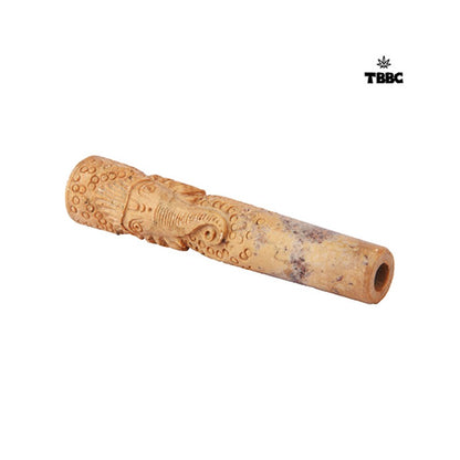 Ganesh Pattern Marble Chillum - 6 inches