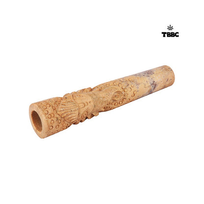 Ganesh Pattern Marble Chillum - 6 inches